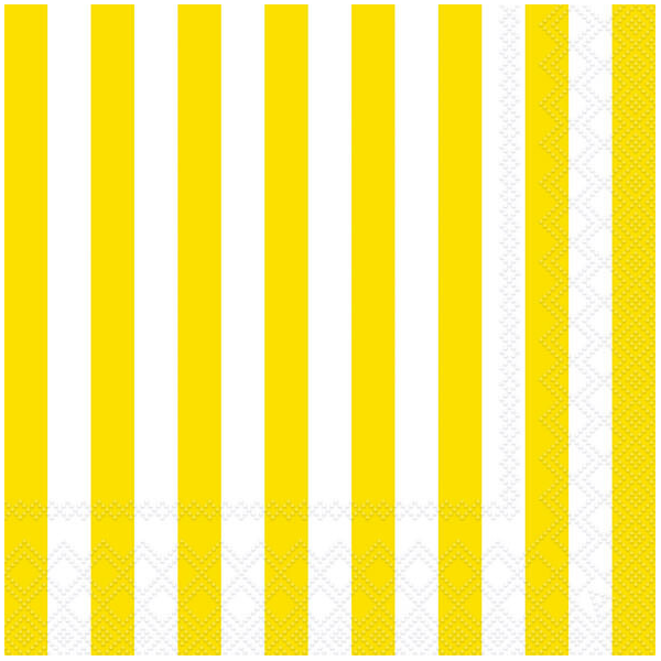 Servietten Lunch Stripes Yellow Streifen gelb 33 x 33 cm 20 Servietten