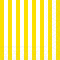 Servietten Lunch Stripes Yellow Streifen gelb 33 x 33 cm...