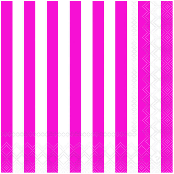 Servietten Lunch 33 x 33 cm 3-lagig 20 Servietten Stripes Magenta Streifen magenta