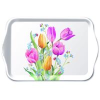 Tray Melamine Tablett 13 x 21 cm Tulips Bouquet...
