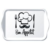 A Tray Melamine Tablett 13 x 21 cm Chef White Guten...