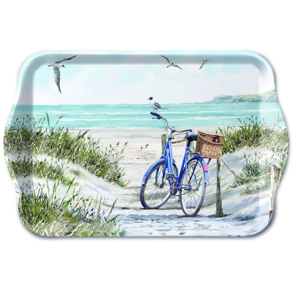 Tray Melamine – Tablett – 13 x 21 cm - Bike at the Beach – Fahrrad am Strand
