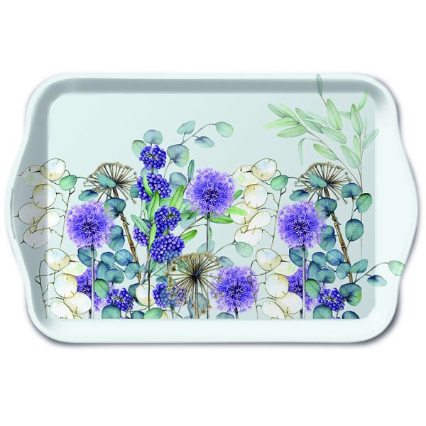 Tray Melamine Tablett 13 x 21 cm Lunaria Green Blumen grün