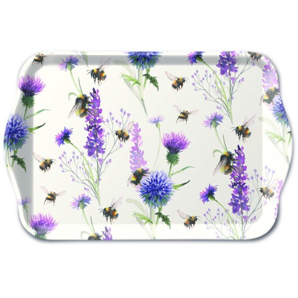 Tray Melamine – Tablett – 13 x 21 cm - Bumblebees in the Meadow – Hummeln auf Wiese
