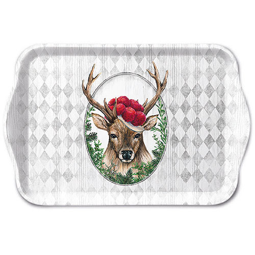 Tray Melamine – Tablett – 13 x 21 cm - Deer In Frame – Reh in Rahmen