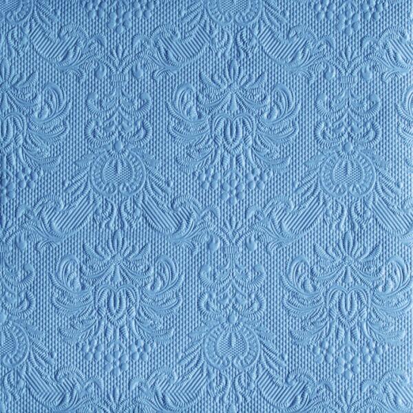 Serviette Dinner Format: 40 x 40 cm 3-lagig 15 Servietten Elegance Jeans Blue Jeansblau mit Prägung