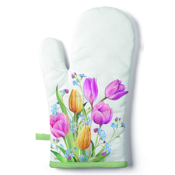 Ofenhandschuh – Format: 18 x 30 cm – 1 Ofenhandschuh pro Packung - Tulips Bouquet – Tulpenstrauss