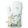 A Ofenhandschuh 18 x 30 cm Ornamental Flowers White Blumen weiss