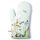 A Ofenhandschuh 18 x 30 cm Ornamental Flowers White Blumen weiss