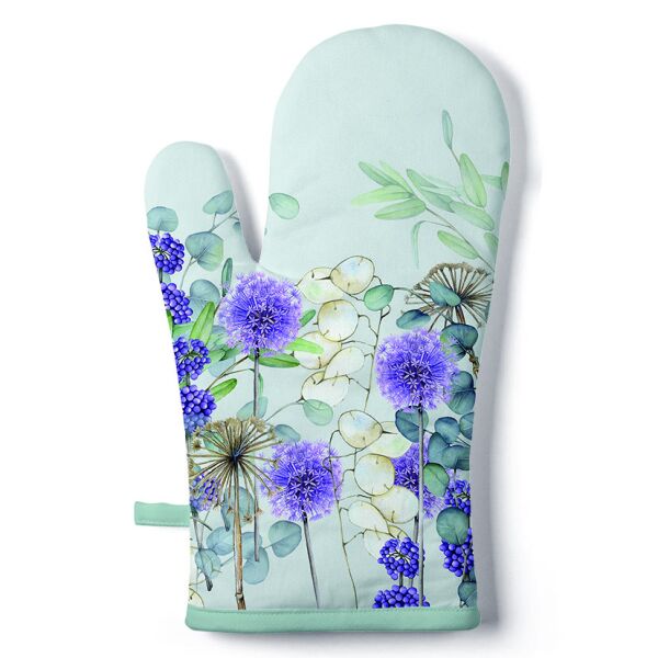 A Ofenhandschuh Format: 18 x 30 cm 1 Ofenhandschuh pro Packung Lunaria Green Blumen grün