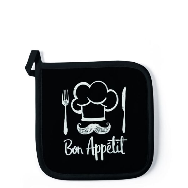 Topflappen Format: 20 x 20 cm 1 Topflappen pro Packung Chef black Guten Appetit schwarz