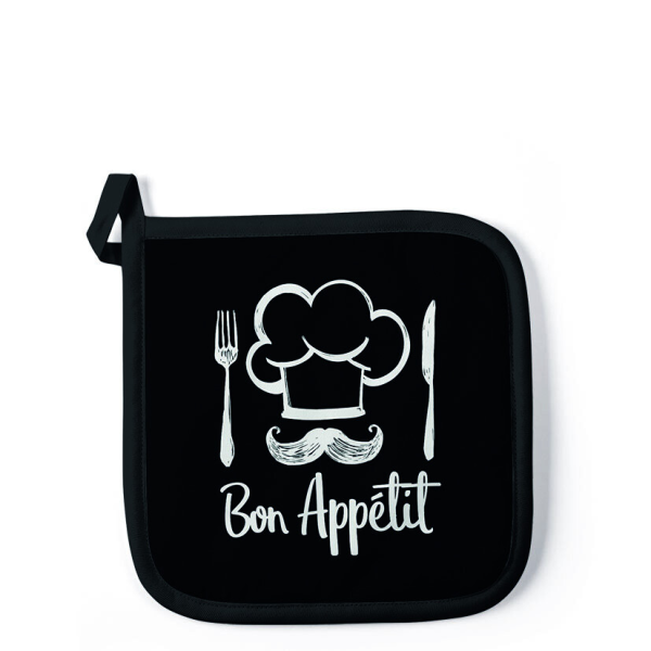 Topflappen Format: 20 x 20 cm 1 Topflappen pro Packung Chef black Guten Appetit schwarz