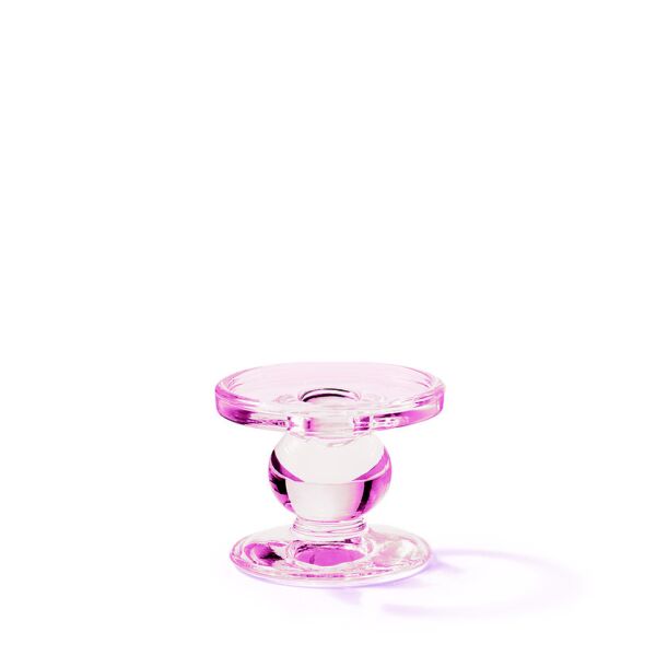 stehender Kerzenhalter klein Standing Candle Holder small glass Format Ø 9 cm x 7 cm 1 Halter pro Packung Rose rosa