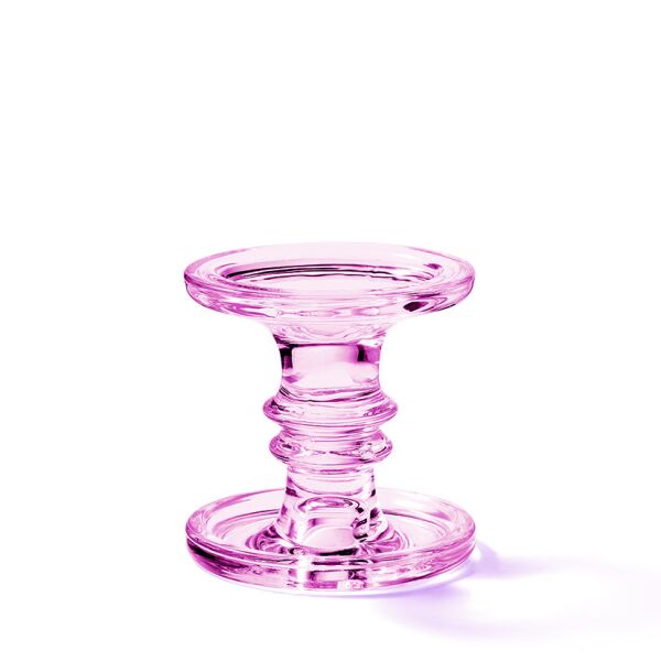 stehender Kerzenhalter gross Standing Candle Holder big glass Format Ø 11 cm x 11 cm 1 Halter pro Packung Rose rosa