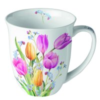 Mug 0.4 L Tulips Bouquet - Ambiente Becher - Fine Bone...