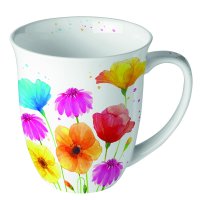 A - Mug 0.4 L Colourful Summer Flowers - Ambiente Becher...