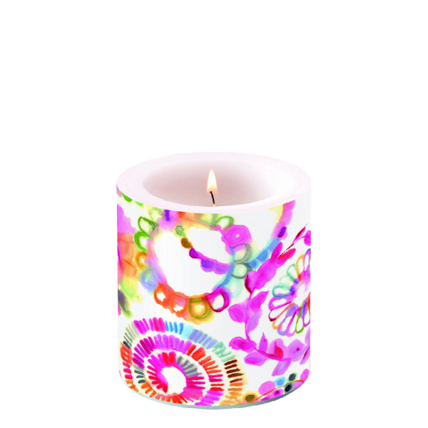 A Kerze klein Candle small Format: Ø 7,5 cm x 9 cm 1 Kerze pro Packung Fantasy Circles Fantasie Kreise