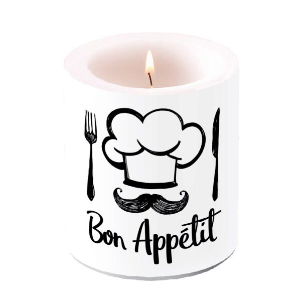 Kerze medium Candle medium Format: Ø 10 cm x 10 cm 1 Kerze pro Packung Chef white