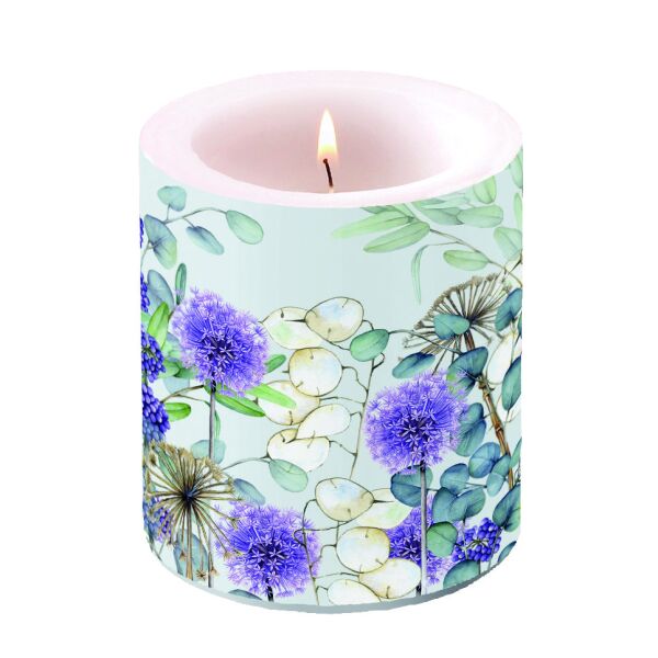 A Kerze medium Candle medium Format: Ø 10 cm x 10 cm 1 Kerze pro Packung Lunaria Green