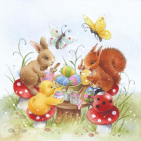 Ostern Cocktail Servietten 25 x 25 cm 3-lagig 20...