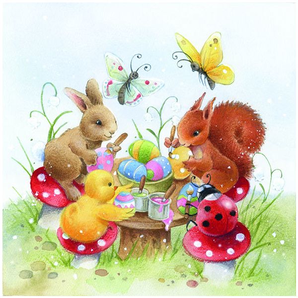 Ostern Servietten Lunch Napkin Lunch Format: 33 x 33 cm 3-lagig 20 Servietten Painting Class FSC Mix Malen