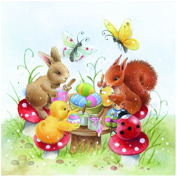 Ostern Servietten Lunch Napkin Lunch Format: 33 x 33 cm 3-lagig 20 Servietten Painting Class FSC Mix Malen