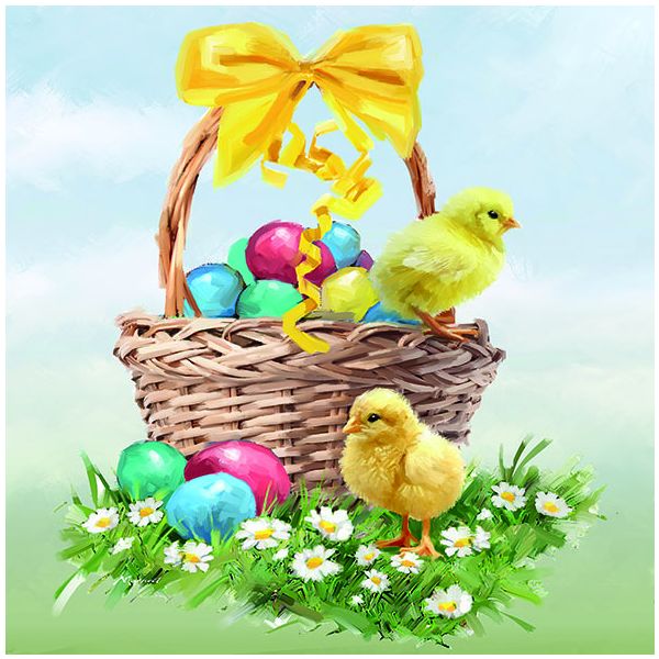 Ostern Servietten Lunch Napkin Lunch Format: 33 x 33 cm 3-lagig 20 Servietten Easter Basket FSC Mix Osterkorb
