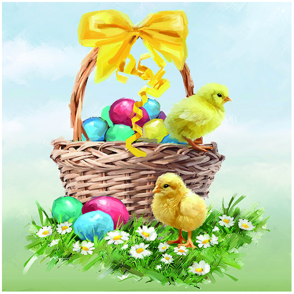 Ostern Servietten Lunch Napkin Lunch Format: 33 x 33 cm 3-lagig 20 Servietten Easter Basket FSC Mix Osterkorb