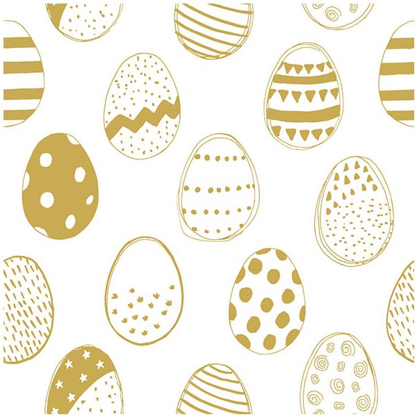 A Ostern Servietten Lunch Napkin Lunch Format: 33 x 33 cm 3-lagig 20 Servietten Easter Eggs All Over Gold FSC Mix Ostereier Gold