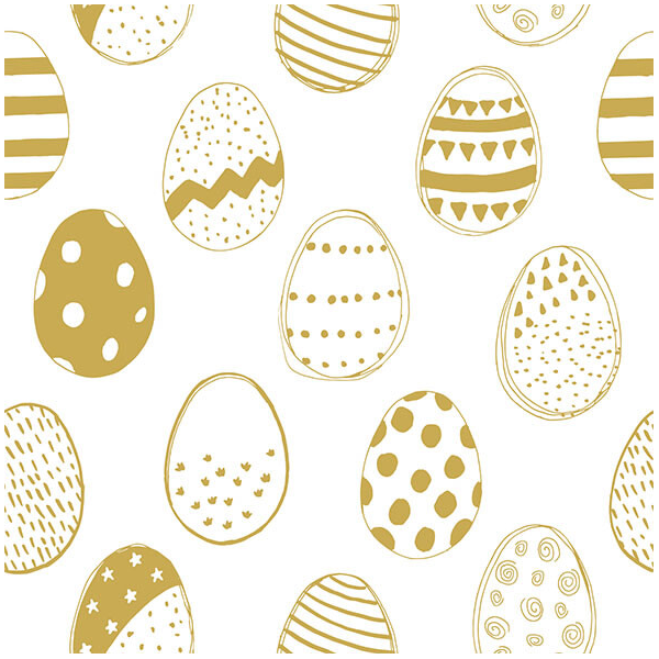 A Ostern Servietten Lunch Napkin Lunch Format: 33 x 33 cm 3-lagig 20 Servietten Easter Eggs All Over Gold FSC Mix Ostereier Gold