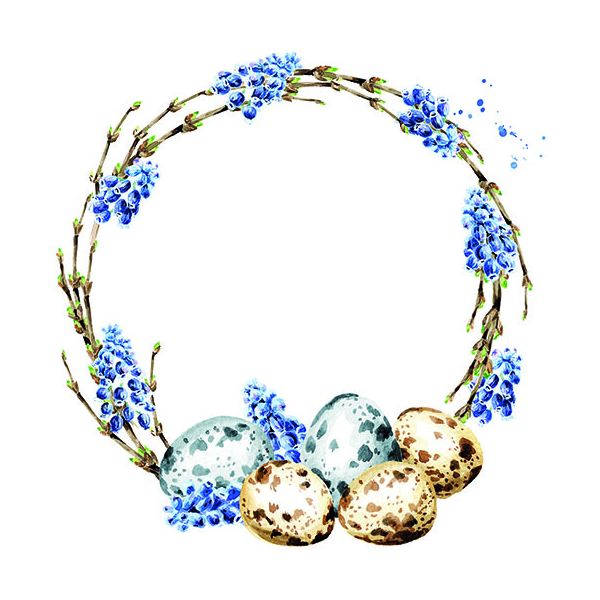Ostern Servietten Lunch Napkin Lunch Format: 33 x 33 cm 3-lagig 20 Servietten Muscari Wreath FSC Mix Osterkranz