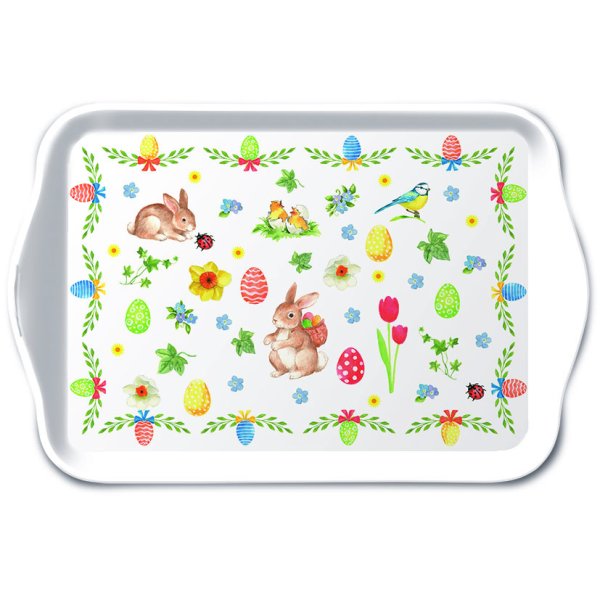 A - Ostern - Tray Melamine – Tablett – 13 x 21 cm – Easter Collage – Ostercollage