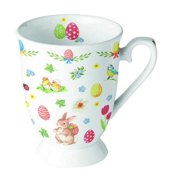 Ostern Becher 0.25 L Easter collage Eier und Hase Ostergeschenk