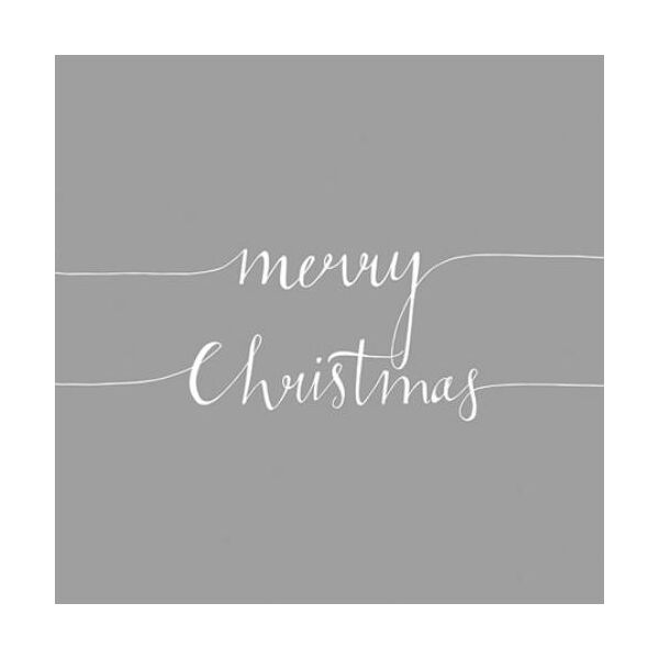 Weihnachten Servietten 25x25 cm Christmas Note Silver Merry Christmas