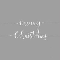 Weihnachten Servietten 25x25 cm Christmas Note Silver...