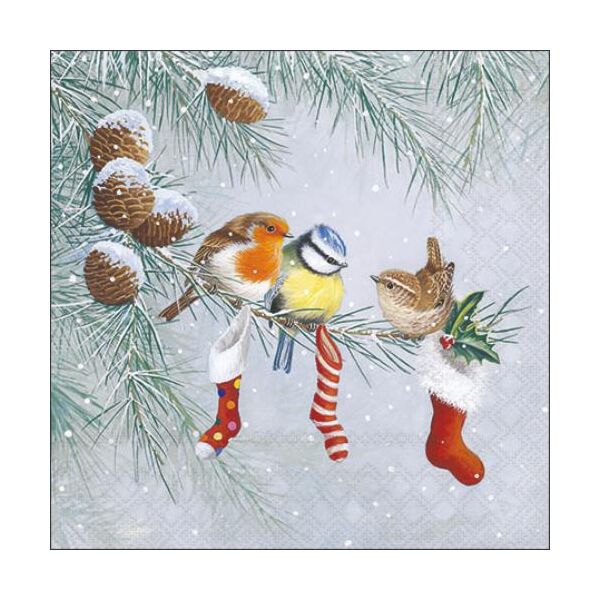 Weihnachten Cocktail Servietten 25 x 25 cm 3-lagig 15 Servietten Christmas Socks