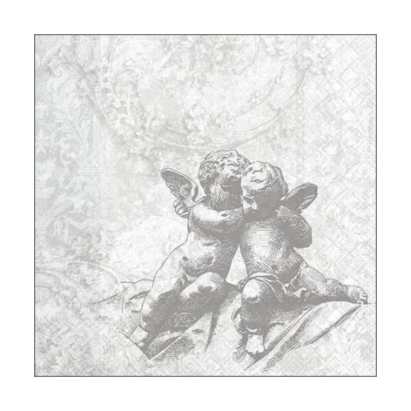 Weihnachten Cocktail Servietten 25 x 25 cm 3-lagig 15 Servietten Classic Angels Silver klassische Engel silber