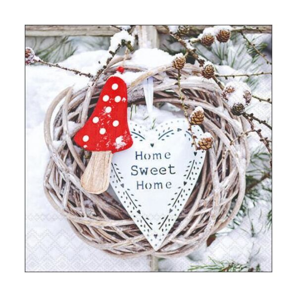 Weihnachten Cocktail Servietten 25 x 25 cm 3-lagig 20 Servietten Home Sweet Home Schön zuhause zu sein