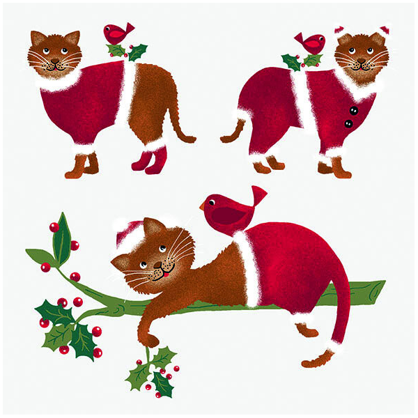Napkin 33 Dressed Cats White FSC Mix