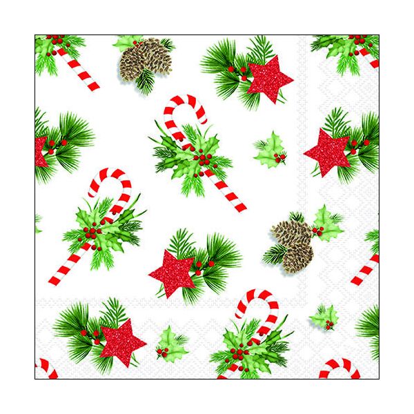 Weihnachten Servietten Format: 33 x 33 cm 3-lagig 20 Servietten Ornaments For X-Mas
