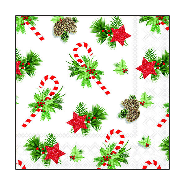 Weihnachten Servietten Format: 33 x 33 cm 3-lagig 20 Servietten Ornaments For X-Mas