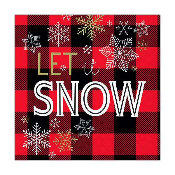 Weihnachten Servietten Format: 33 x 33 cm 3-lagig 20 Servietten Let It Snow Red