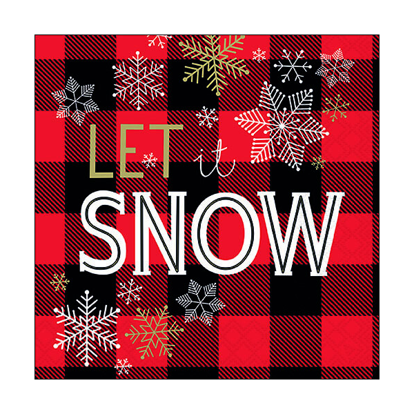 Weihnachten Servietten Format: 33 x 33 cm 3-lagig 20 Servietten Let It Snow Red