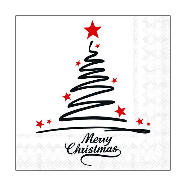 A Weihnachten Servietten Format: 33 x 33 cm 3-lagig 20 Servietten One Line Tree