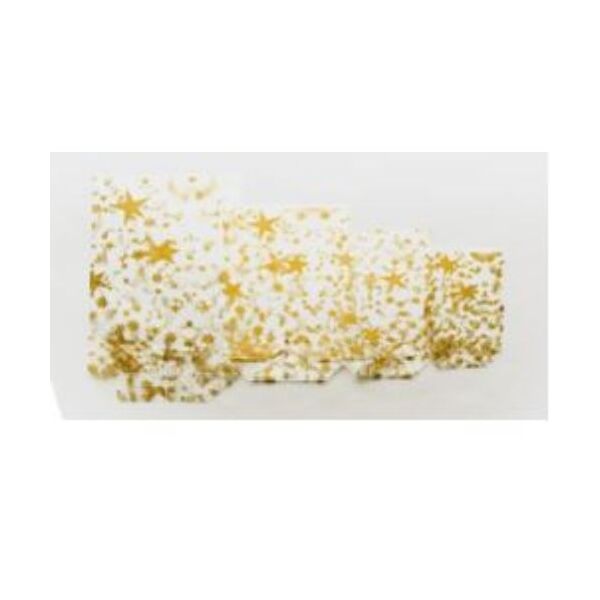 Klarsichtbeutel 18 x 30 cm - mit Weihnachtsdruck in gold - Sterne Gold - Inhalt/VE=10 Beutel