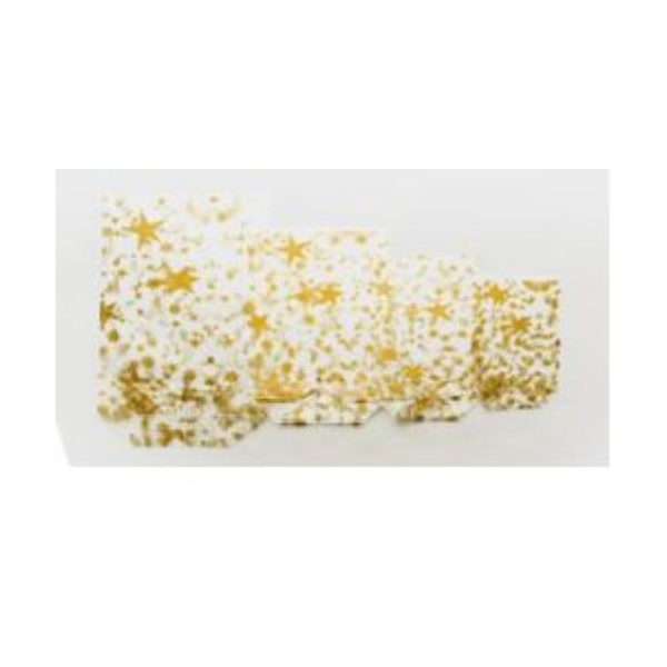 Klarsichtbeutel 18 x 30 cm - mit Weihnachtsdruck in gold - Sterne Gold - Inhalt/VE=10 Beutel