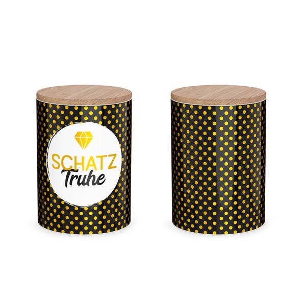 Vorratsdose - Füllmenge: 1L -  Ø11 x H15,6 cm - "Schatztruhe"
