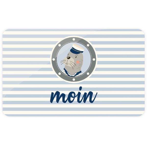 Brettchen Seehhundkapitän 23,5 x14,5 cm Frühstück - "Moin"