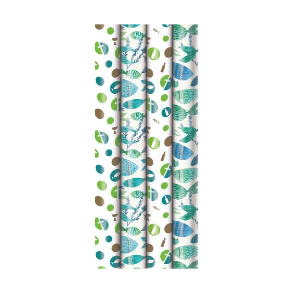 Sortiment Geschenkpapier Kommunion-Konfirmation - christliche Motive - 20 Röllchen UVP: € 3,95 - Bundle