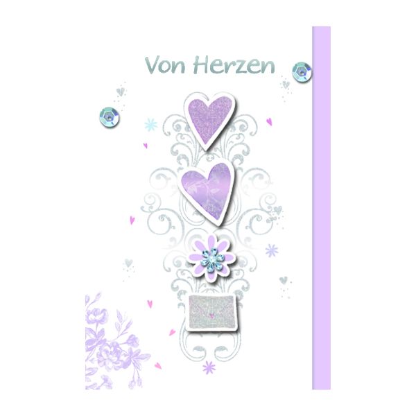 Allgemeine Wünsche - Karte Mit Umschlag - Blumen Und Herzlichen